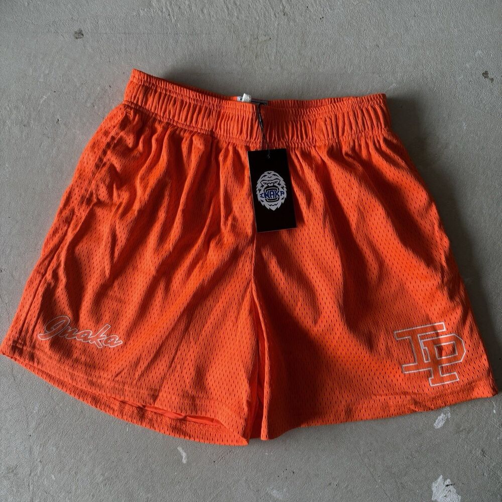 Inaka Power Mesh Workout Shorts Men's Size Medium Orange BRAND NEW W TAGS